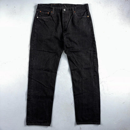 Levis 501 Vintage 90s USA XX Straight Leg Jeans Black Dark Wash 40x34 Act 36x33