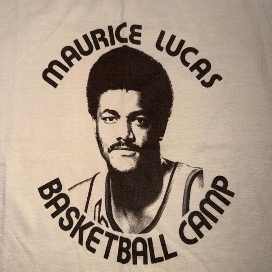 Nike Vintage T Shirt MAURICE LUCAS Basketball Camp 1970s 70s Rare Swoosh Jordan