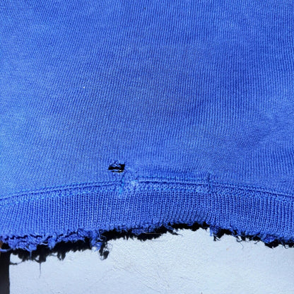 1970s VTG Blue Single V Sport Blank Sweatshirt USA Crewneck Basic 70s Jumper