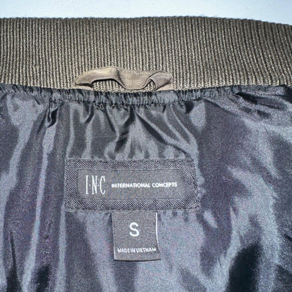 INC International Concepts Brown Bomber Jacket Mens S Full Zip Metallic