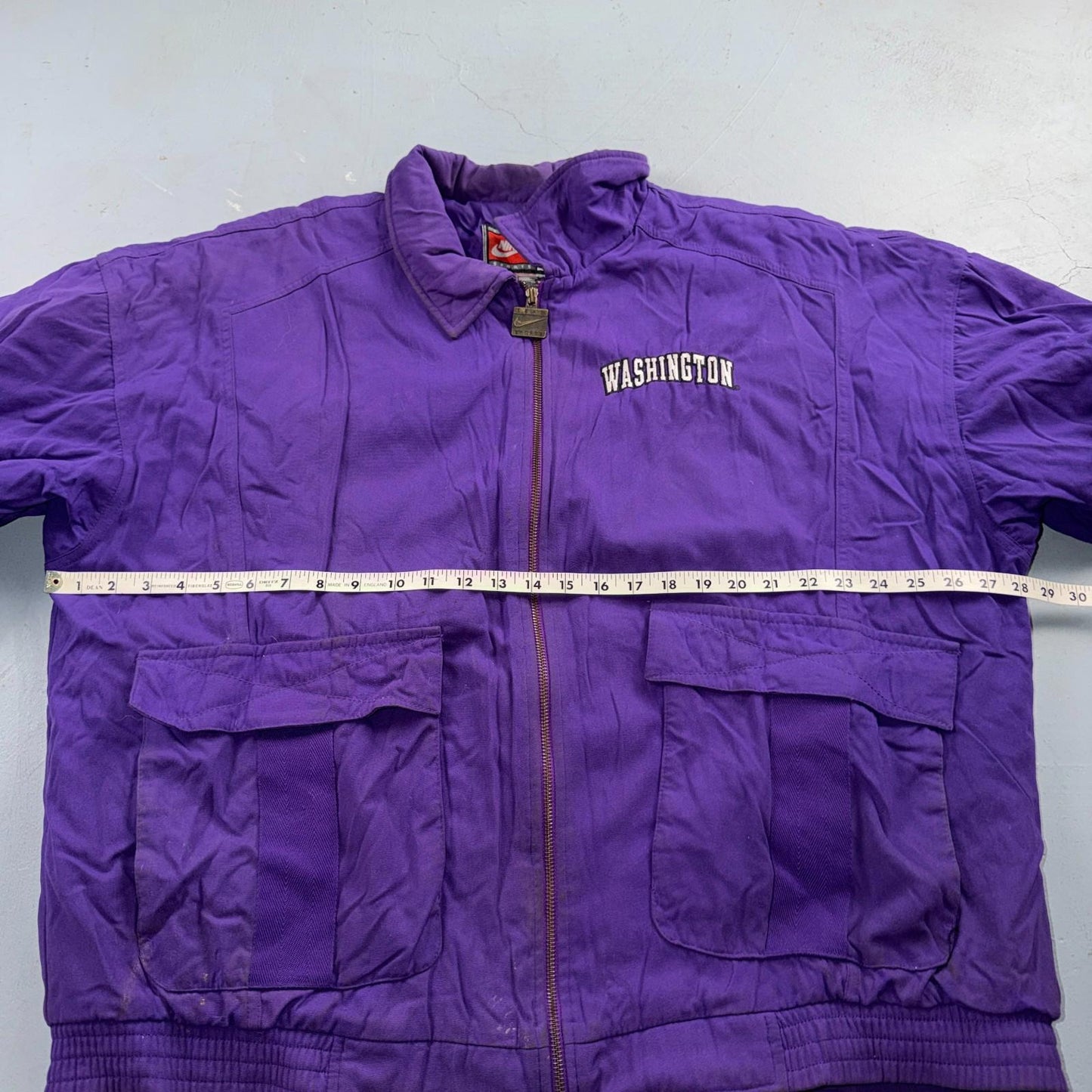 Nike VTG 90s University of Washington Huskies Team Jacket Puffer Large DIRTY