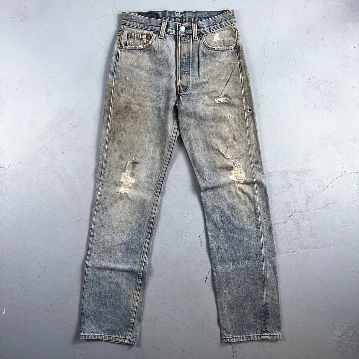 Levis 501 Vintage 90s USA XX Straight Leg Jeans Blue Light Wash 29x32 Act 28x31