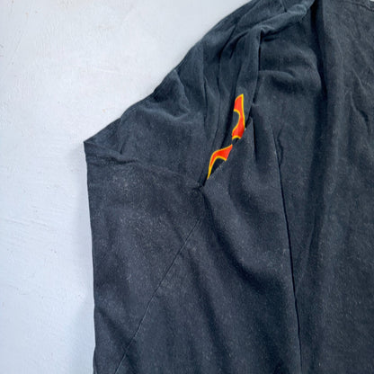 VTG Y2K Zildjian Long Sleeve T Shirt Flame Sleeve Print Drums Music Faded Band