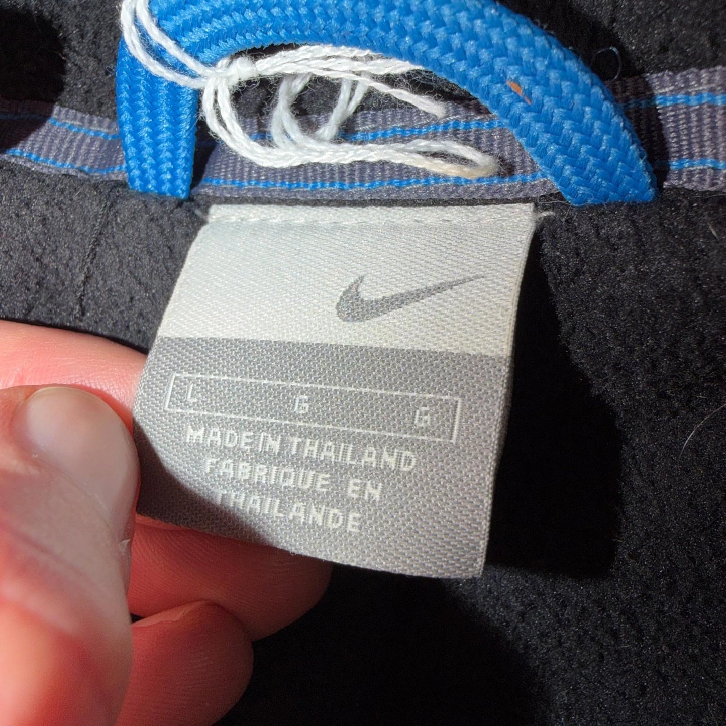 Nike VTG Jacket L Grey Nylon Softshell Fleece Coat 3M Y2K 2000s Waist Elastic