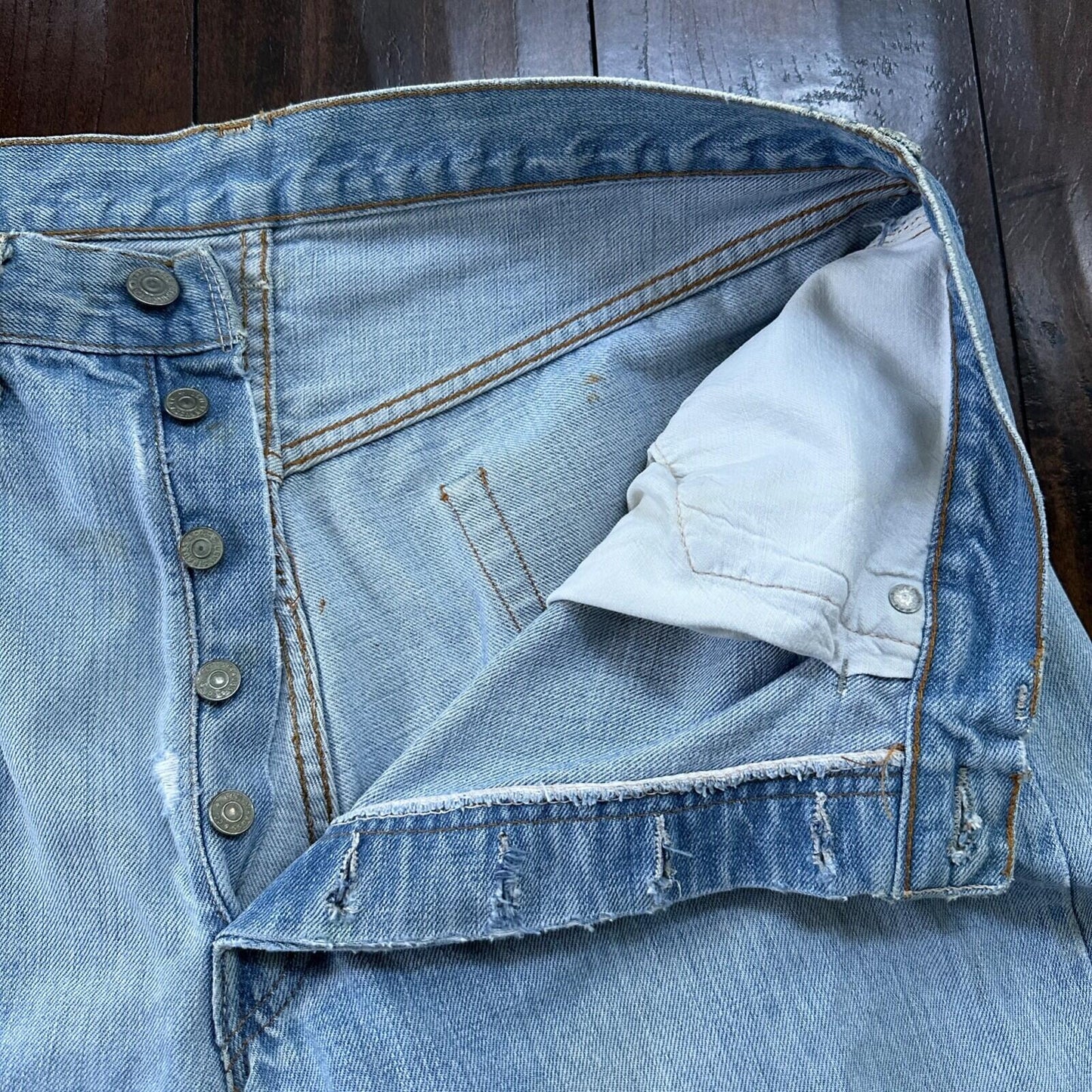 Vintage LEVIS 501XX Jeans Big E 1960s Denim Redline Selvedge 33x31 USA 60s 66