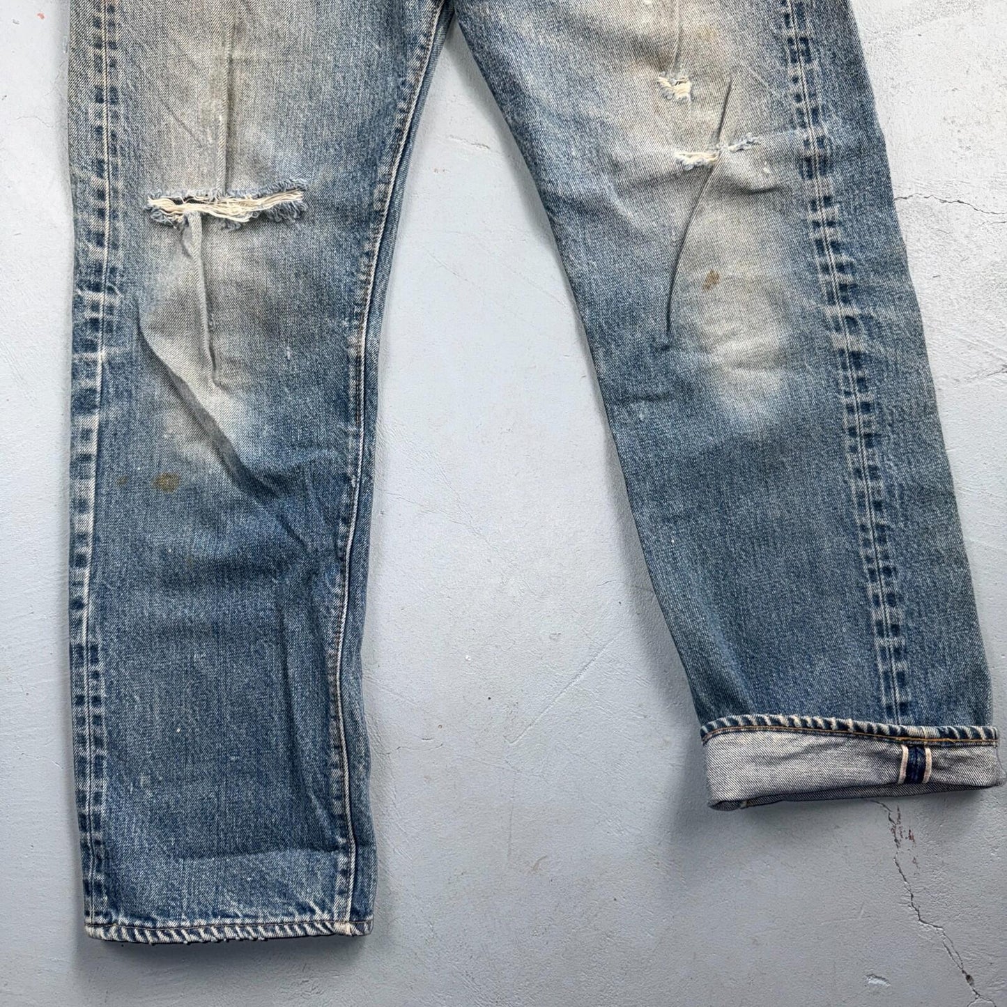 Levis 501 Vintage 80s Redline Selvedge USA XX Jeans Light Wash 35x34 Act 32x29