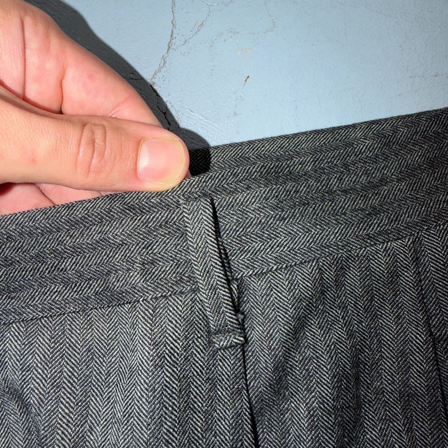 VTG Mens 2 PC Suit 46 Jacket Coat Pants Gray Rockabilly 60s 1960s HBT Drop Loop