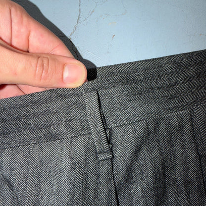 VTG Mens 2 PC Suit 46 Jacket Coat Pants Gray Rockabilly 60s 1960s HBT Drop Loop