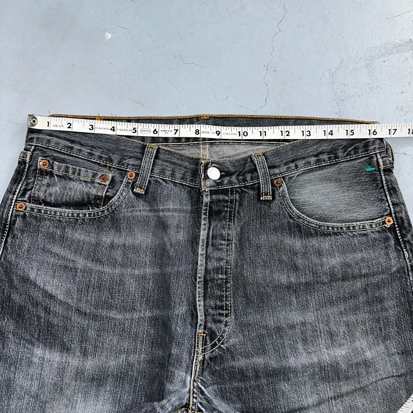 Levis 501 Vintage Y2K XX Straight Leg Jeans Black Light Wash 34x34 Act 33x33
