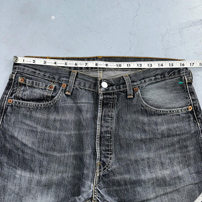 Levis 501 Vintage Y2K XX Straight Leg Jeans Black Light Wash 34x34 Act 33x33