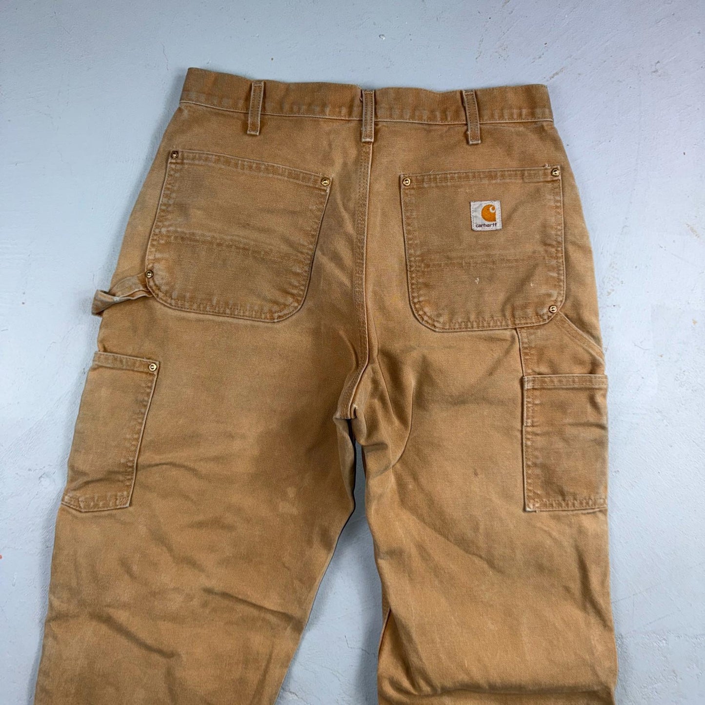 Carhartt VTG Double Knee Carpenter Pants B01 USA BRN Brown 32x34 Thrashed 30x33