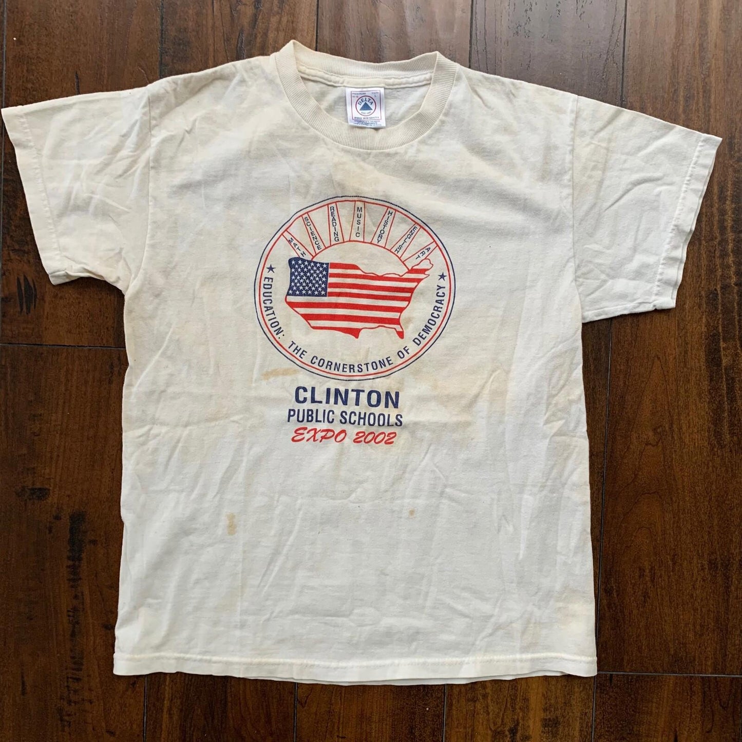 Clinton 2002 Vintage T Shirt USA Travel Pro Delta Democracy Political