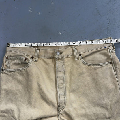Levis 501 Vintage 90s USA XX Straight Leg Jeans Yellow Khaki 36x32 Act 34x31
