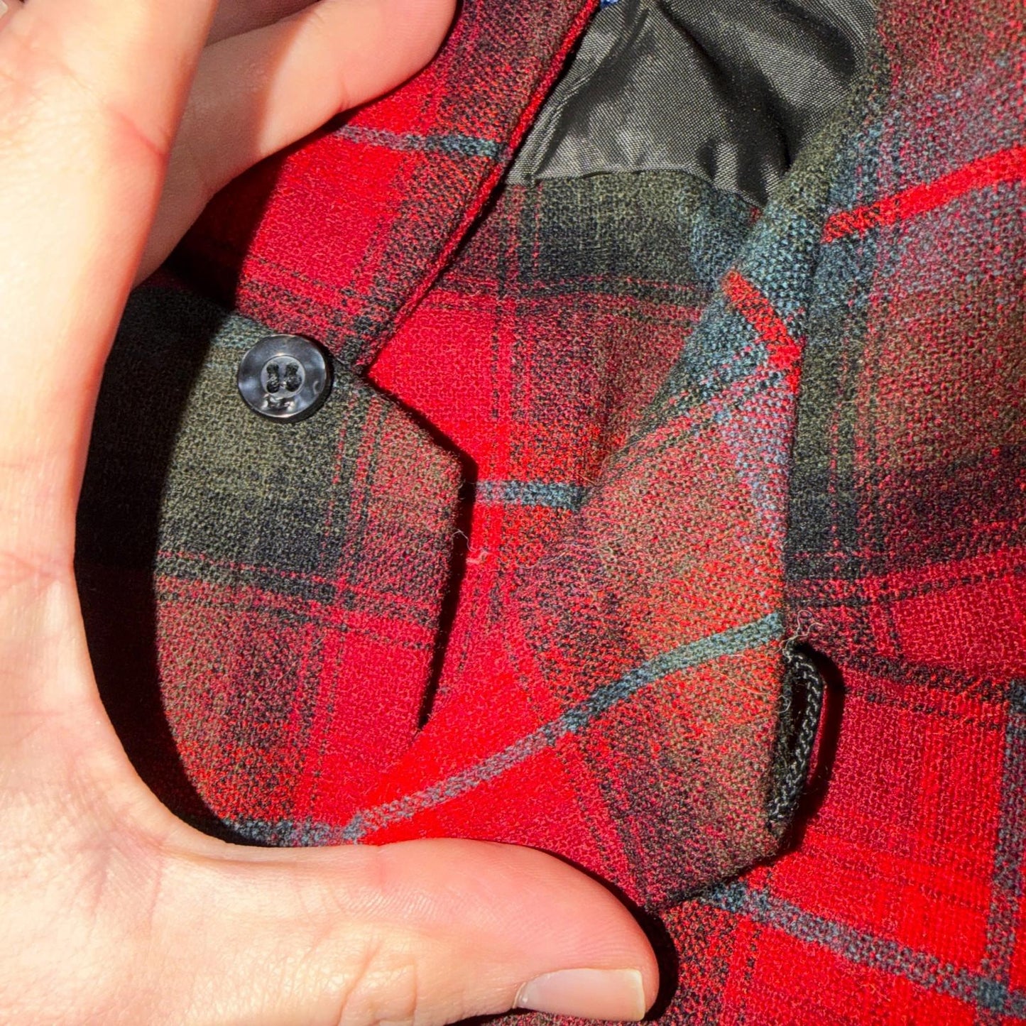 Pendleton VTG 1950s Loop Collar Board Shirt Wool Plaid Flannel Shirt Rockabilly
