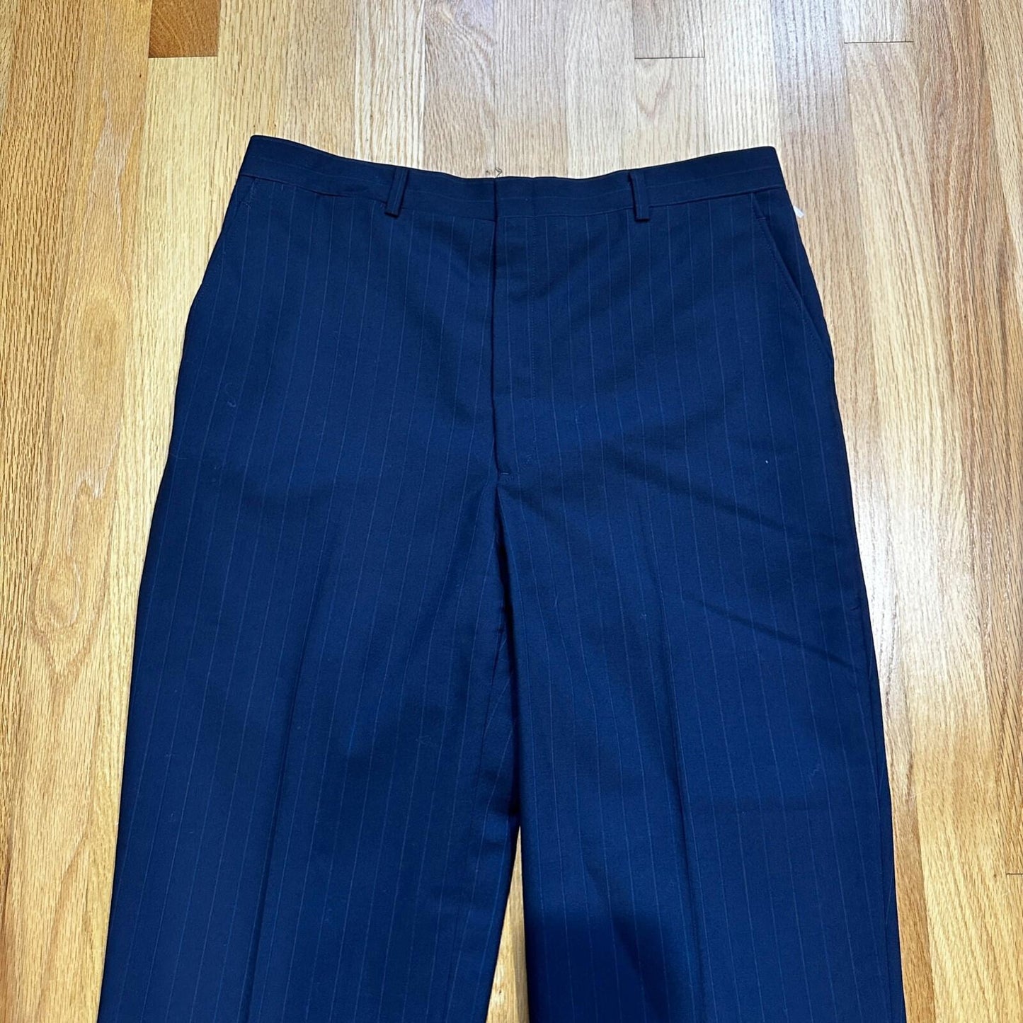 VTG 50s Navy Dress Pants Trousers Talon Gab Size 32x29 1960s Slacks Pinstripe