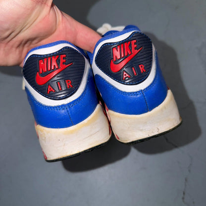 Nike Air Max 90 LTR GS Retro White Blue Red Sneakers Shoes Size 7 Y Big Kids