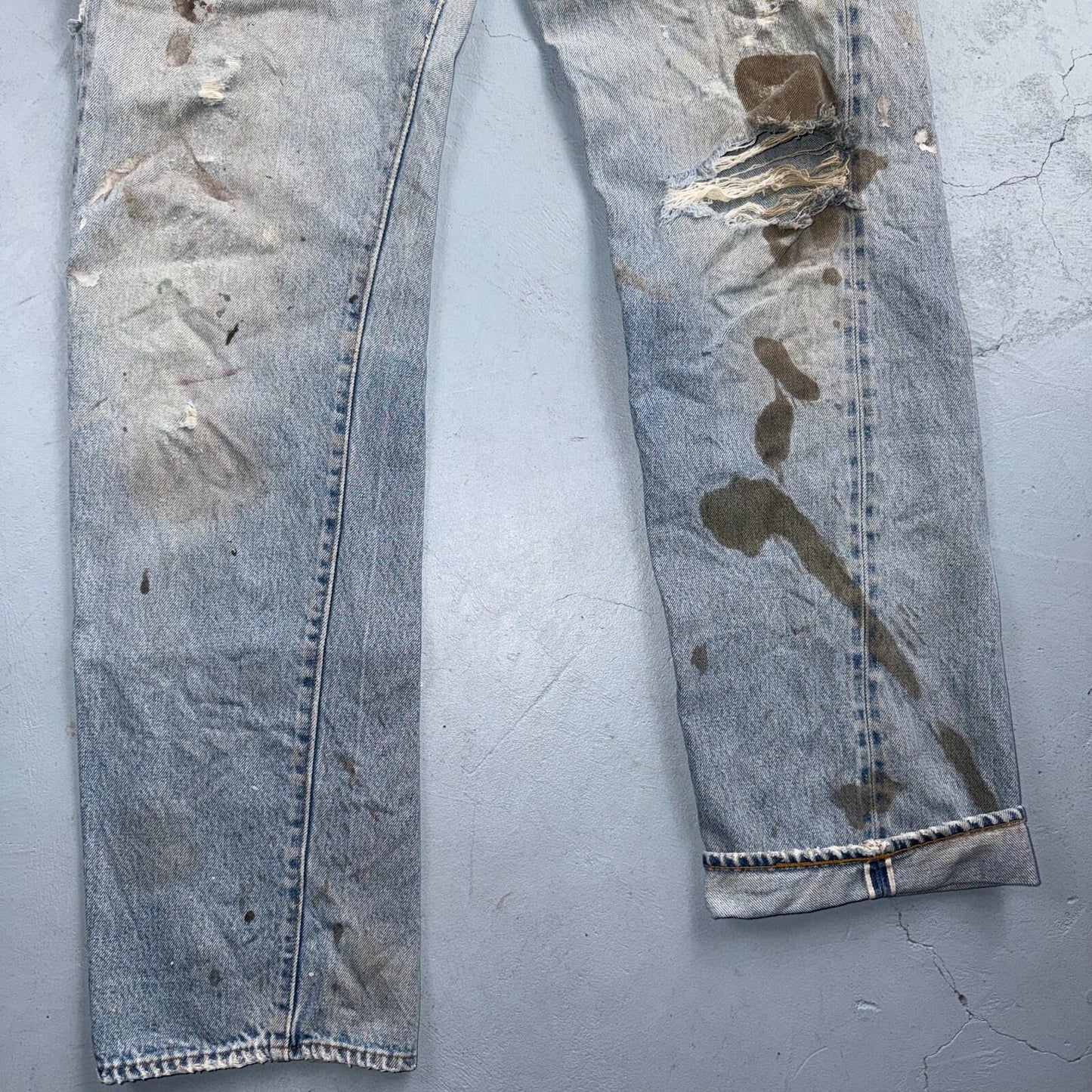 Levis 501 Vintage 80s Redline Selvedge USA XX Jeans Thrashed 32x36 Act 30x32