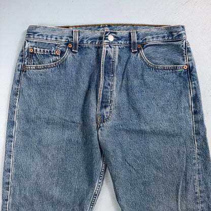 Levis 501 Vintage 90s USA XX Straight Leg Jeans Blue Med Wash 36x30 Act 33x29