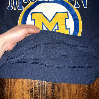 Michgian Wolverines Vintage Sweatshirt Shirt Crewneck Jumper Navy College 80s 70