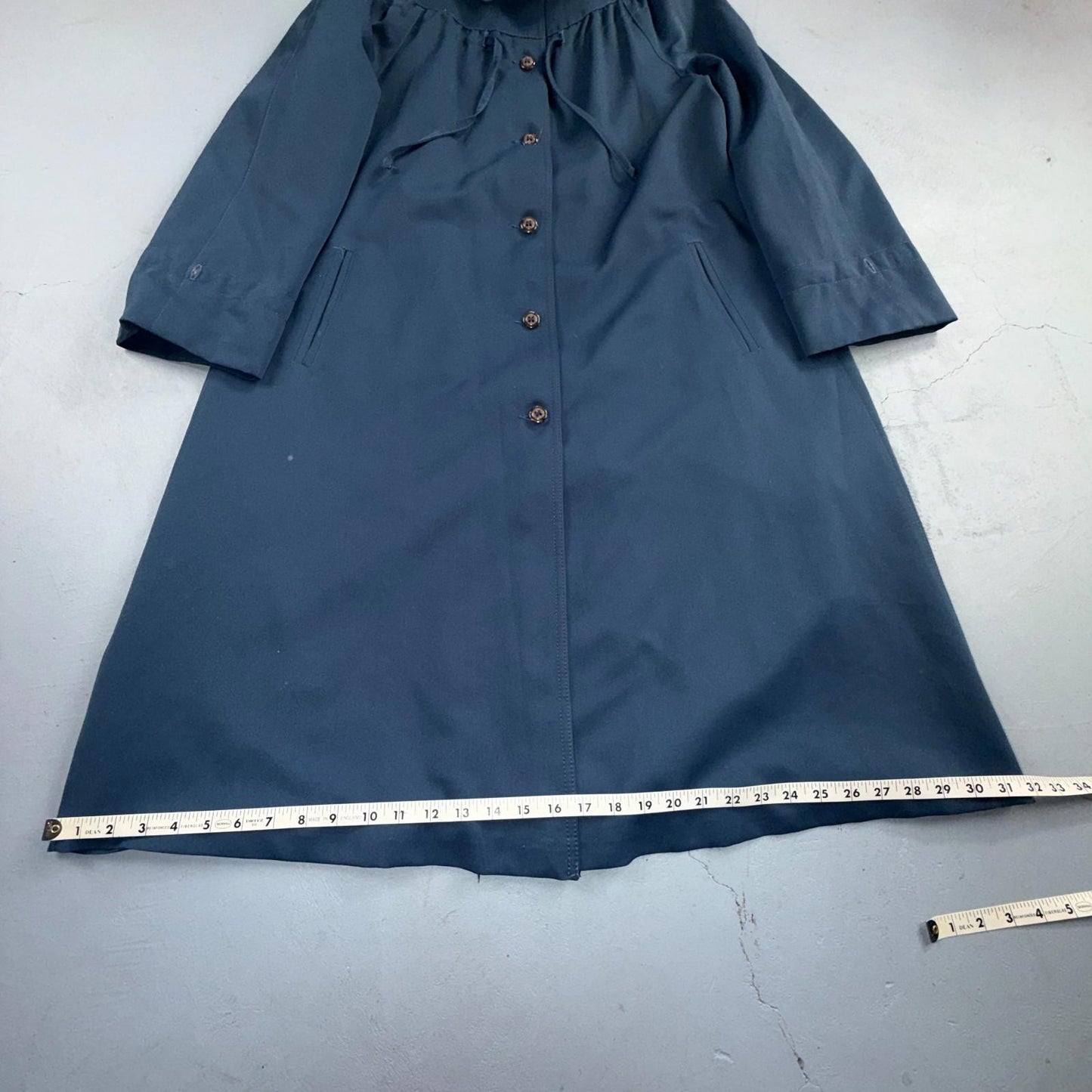 Forecaster of Boston Women's Rain Coat 14 Blue Polyester Trench Coat 1980s 80s