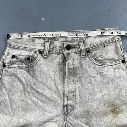 Levis 501 Vintage 80s USA XX Straight Leg Jeans Gray Acid Wash 29x36 Act 28x34