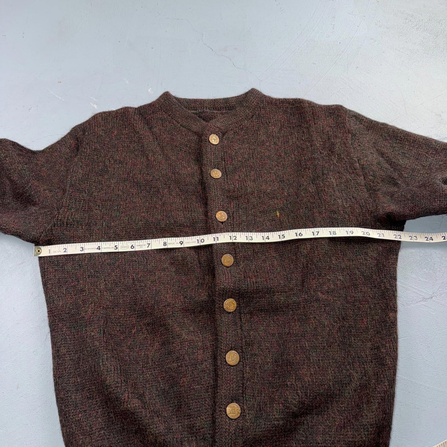 VTG 60s Kid Mohair Cardigan Sweater Medium Cobain Shaggy Wool Rockabilly 1960s