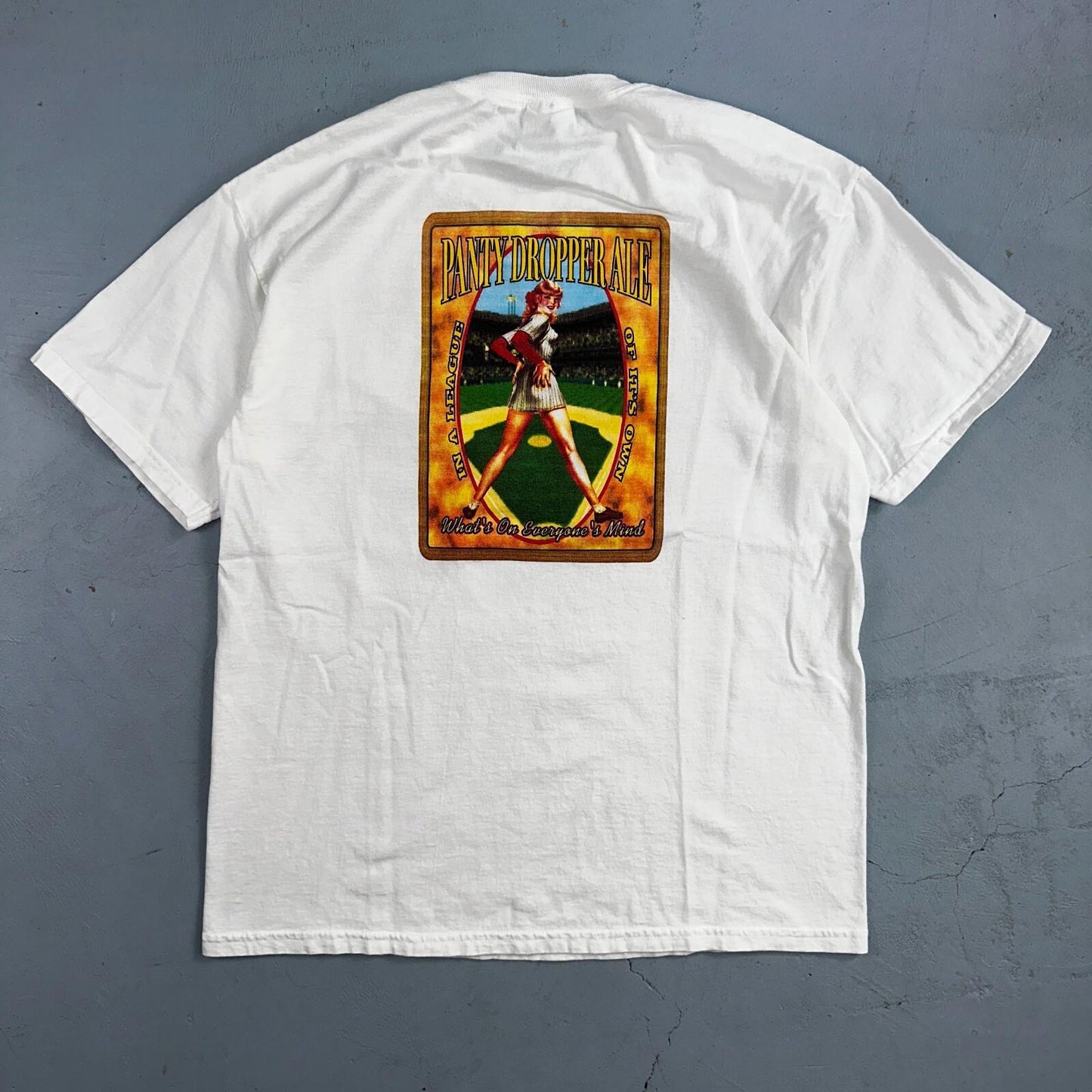 Pants Dropper Ale Y2K VTG T Shirt MLB Baseball Sports Art Hot Girl Rap Funny