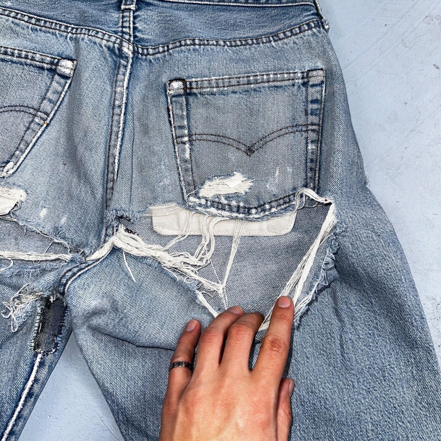 Levis 501 Vintage 80s Redline Selvedge USA XX Jeans Light Wash 1980s Act 29x28