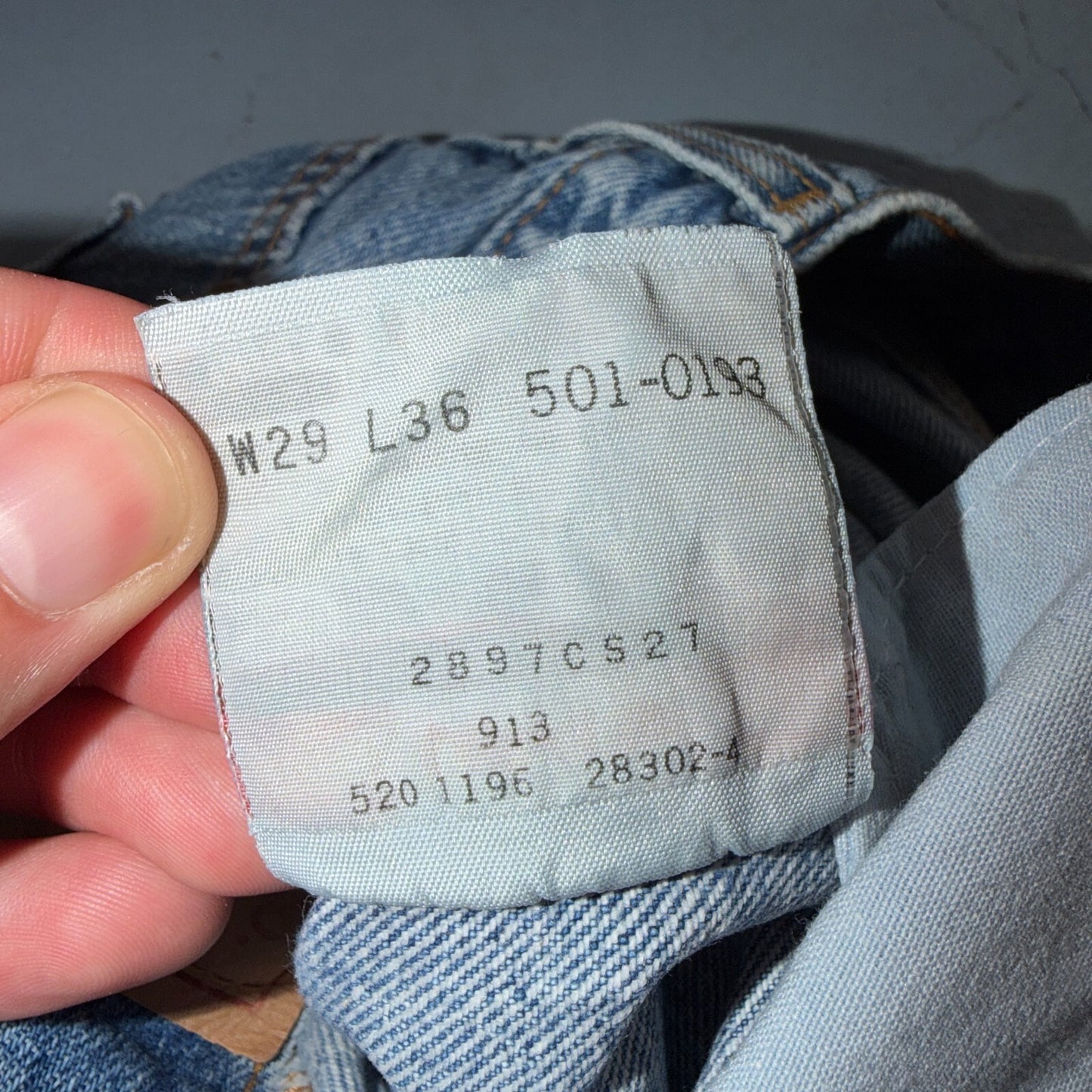 Levis 501 Vintage 90s USA XX Straight Leg Jeans Blue Light Wash 29x36 Act 27x28