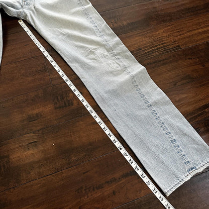 Levis Vintage 80s Redline Selvedge USA 501 Light Wash Blue Jeans 70s Act 29x33