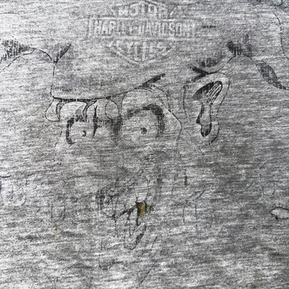 Harley Davidson Montreal Canada VTG T Shirt Doyles Grunge Thrashed Stained