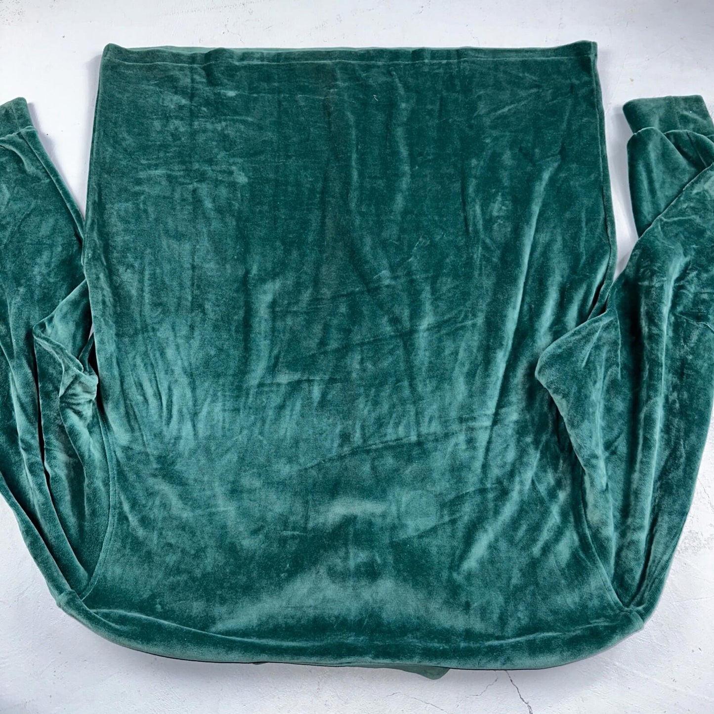 VTG Mens Lands’ End V-Neck Cotton Blend Velour L/S PULLOVER Made USA Sz XL 90s