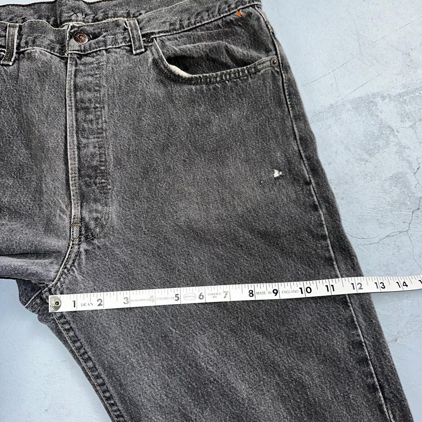 Levis 501 Vintage 90s USA XX Straight Leg Jeans Gray Light Wash 38x30 Act 36x29