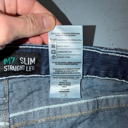 Ariat M7 Slim Straight Leg Jeans Mens 42x30 Blue Denim Pants Cowboy Western 42