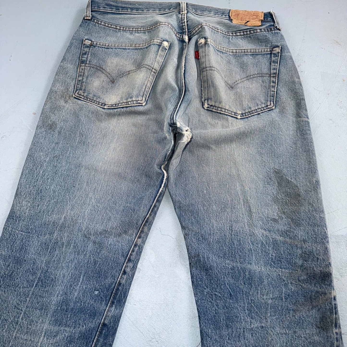 Levis 501 Vintage 80s Redline Selvedge USA XX Jeans Light Wash 36x34 Act 33x30