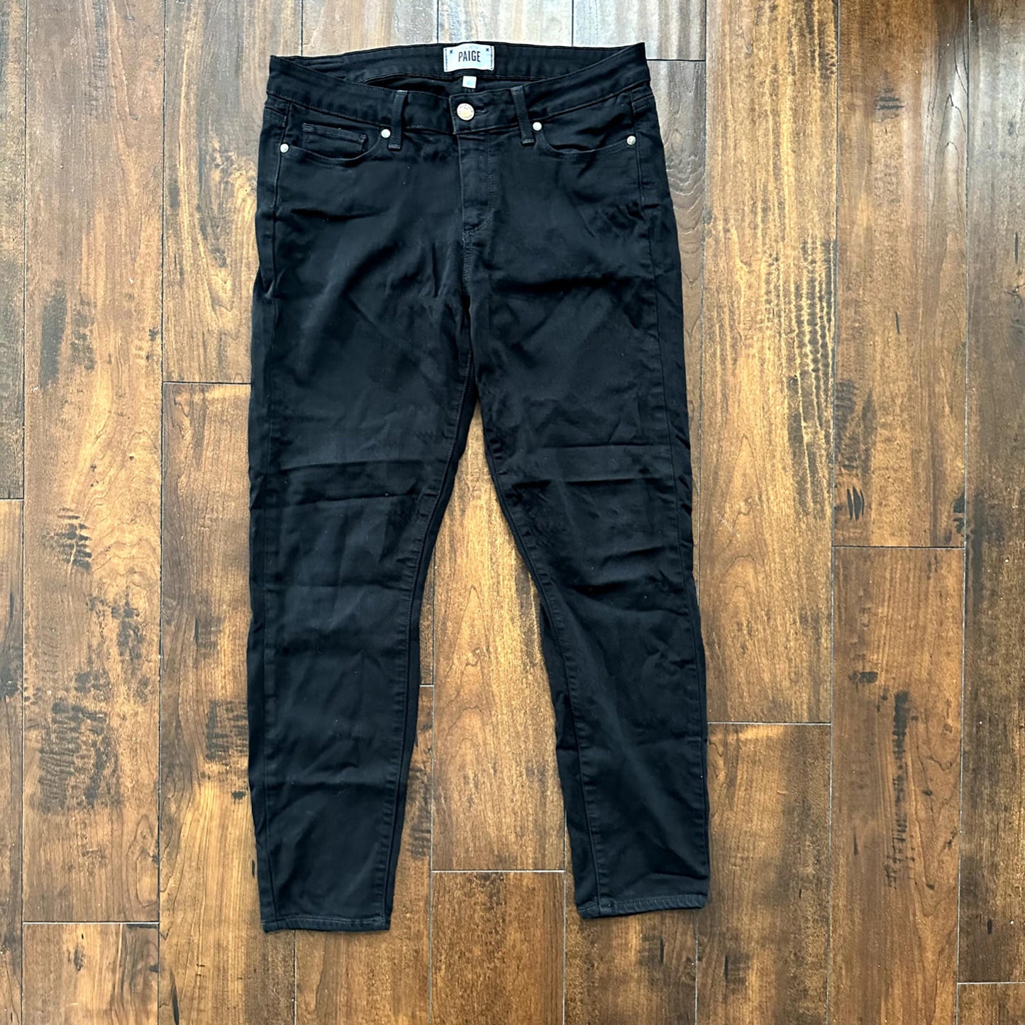 Paige Verdugo Crop 31 Skinny Ankle Jeans Black Size 30 X 26 Nordstrom Cool