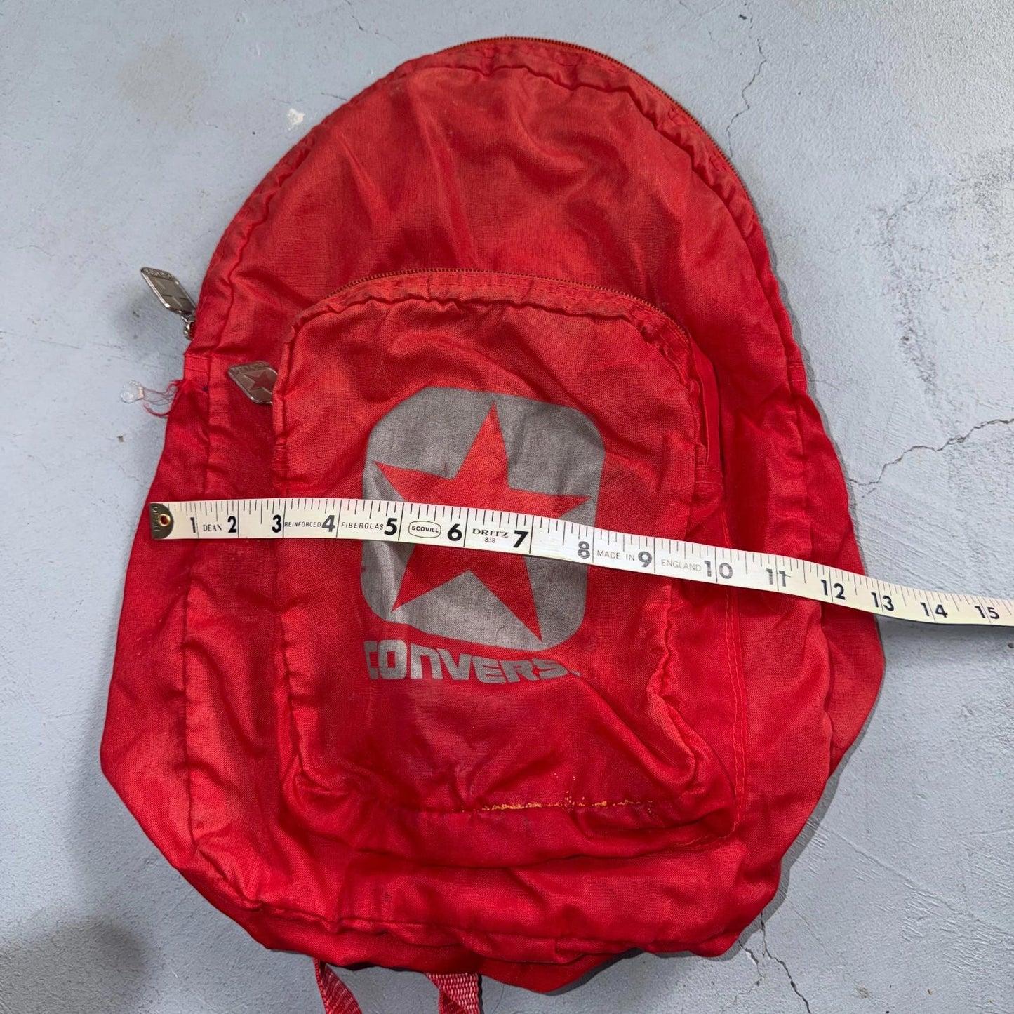 Vintage Converse Canvas Backpack Red 80s Old School Style Nylon Gym