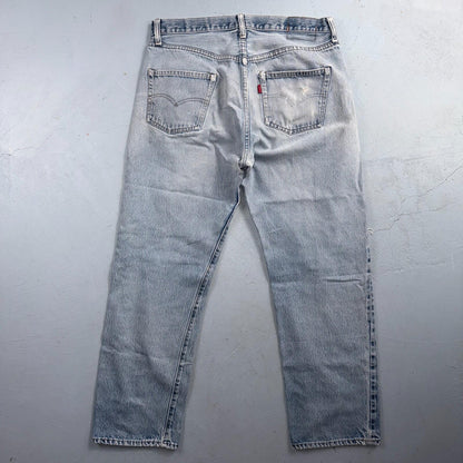 Levis 501 Vintage 80s Redline Selvedge USA XX Jeans Light Wash 36X30 Act 33X28