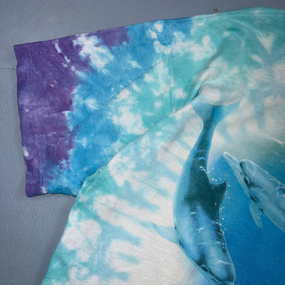 Grateful Dead VTG 1995 Liquid Blue 90s Tour Poseidon Tie Dye T Shirt XL Dolphins