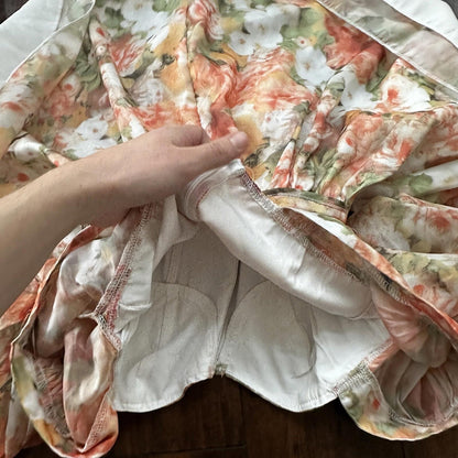 Floral Lantern Sleeve Mini Dress Hoop Skirt Halloween Sexy Vintage Style Hot