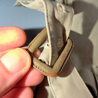 Burberry Trench Coat VTG Mens 46 Beige Check Collar Made in England Classic Belt
