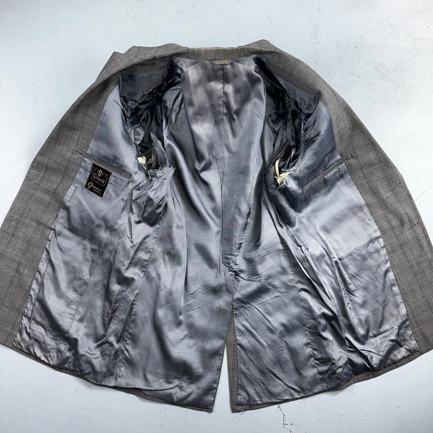 VTG Mens 2 PC Suit 38 Jacket Coat Pants Gray Rockabilly 60s 1960s Petrocelli