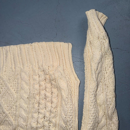 Polo Ralph Lauren Cable Knit Crew Neck Cotton Sweater Women’s XS Cream