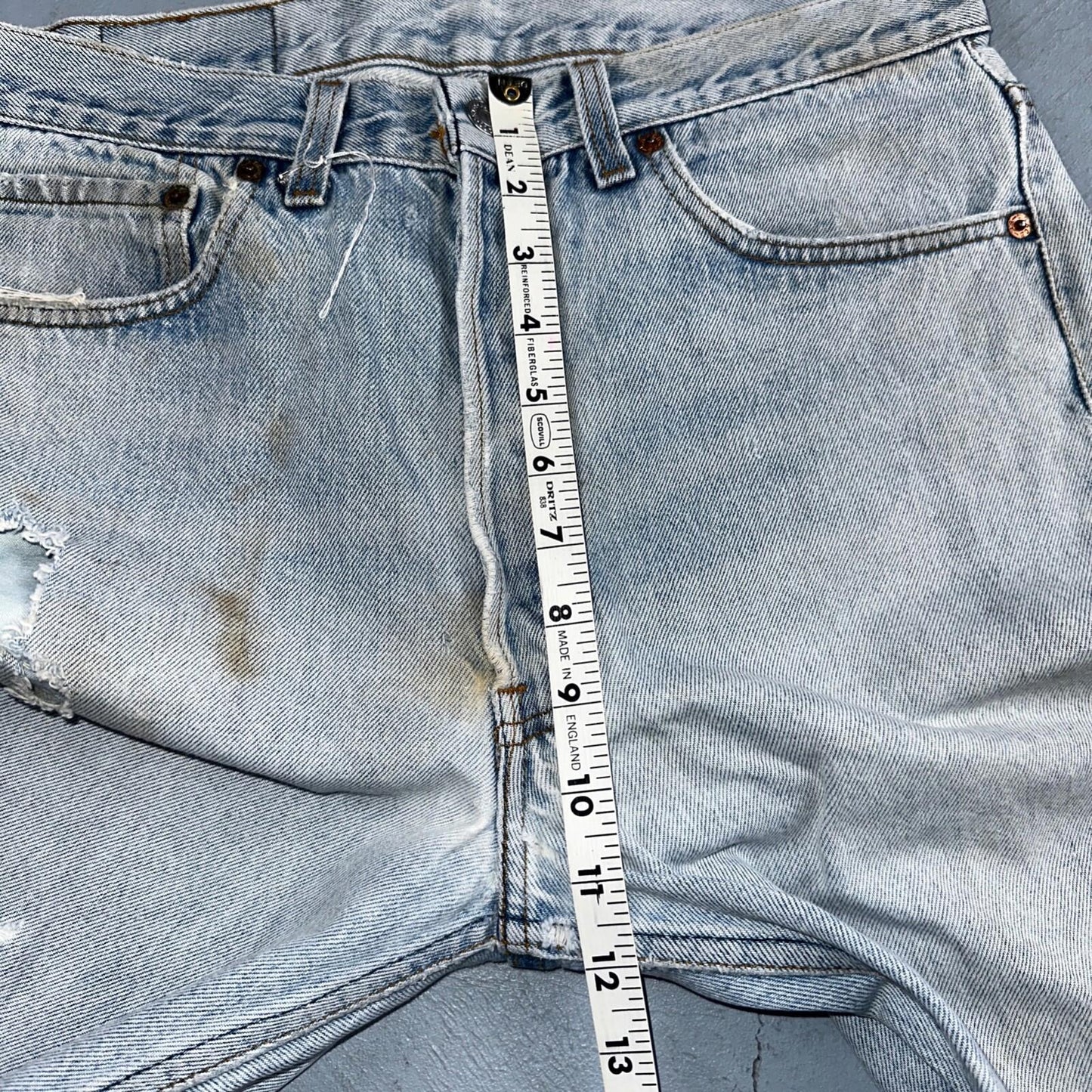 Levis 501 Vintage 90s USA XX Straight Leg Jeans Blue Light Wash 34x36 Act 31x32