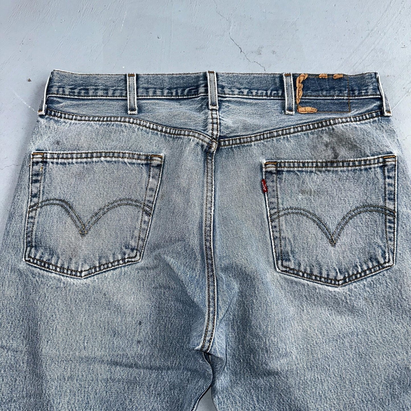 Levis 501 Vintage Y2K XX Straight Leg Jeans 90s Blue Light Wash 38x30 Act 35x26