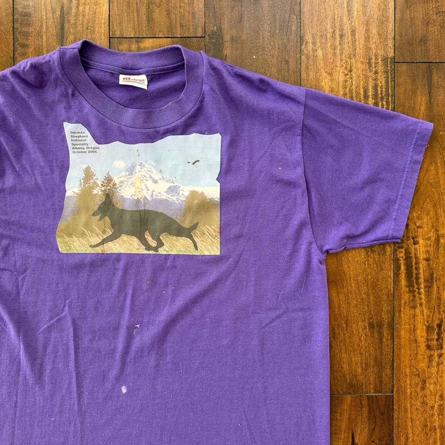 Oregon Wolfs Vintage T Shirt Purple 2004 Y2K Care Animals Dog Print Love Cute