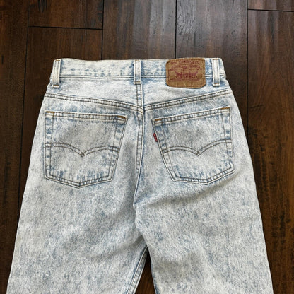 VTG 90s Levis 501 Button Fly 27x32 USA Tag Jeans Straight Wash Light X Act 25x30