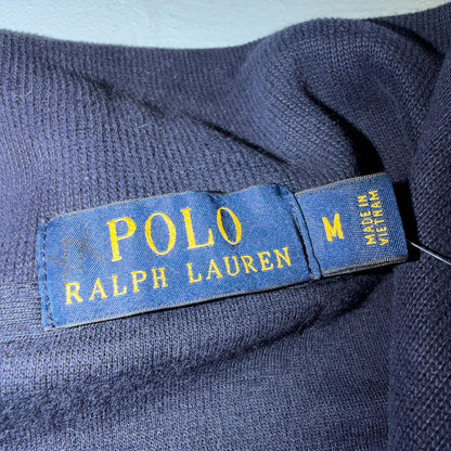 Polo Ralph Lauren Sweater VTG M Blue Cotton Long Sleeve Mock Neck Quarter Zip