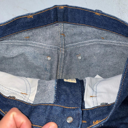 VTG Wrangler Men's 13MWZ Dark Wash High Rise Rigid Cowboy Jeans 28x33 Talon USA