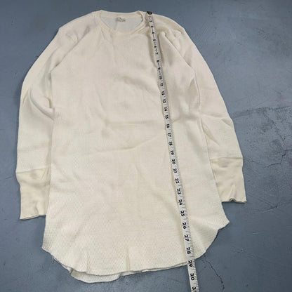 Jockey VTG 1960s Shirt Ivory Waffle Knit Thermal Underwear Long Sleeve XL